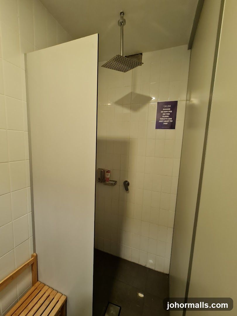 Shower Stall with Sign