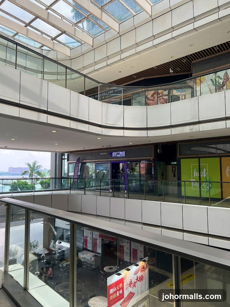 Interior of a multi-level shopping mall