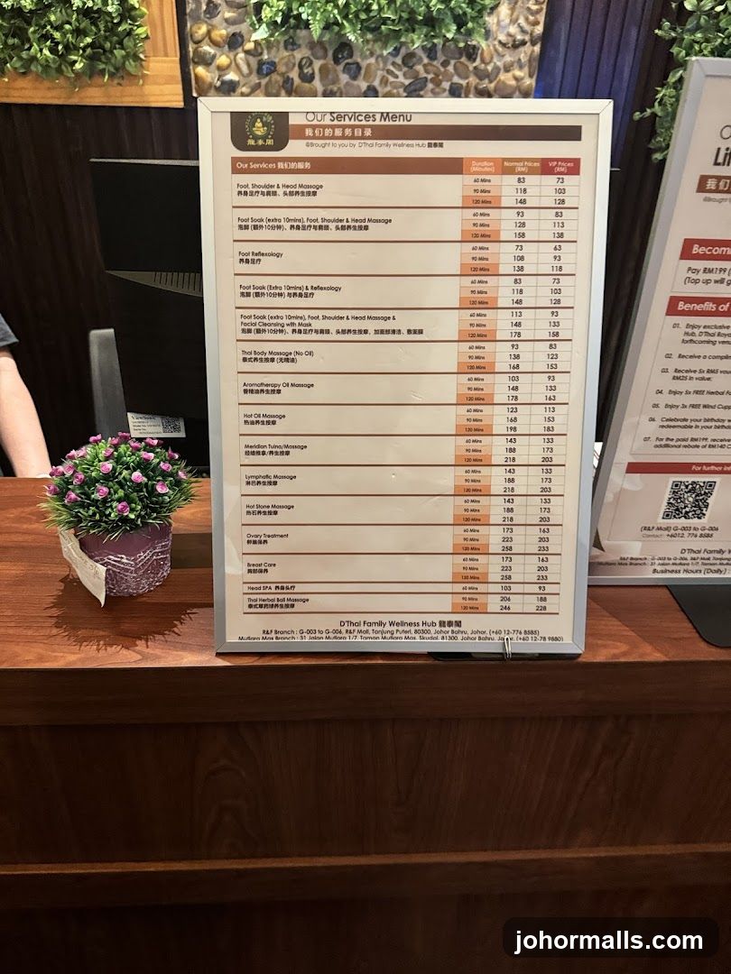 Our Services Menu