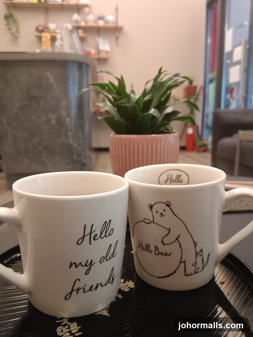 Two Mugs with Cute Illustrations