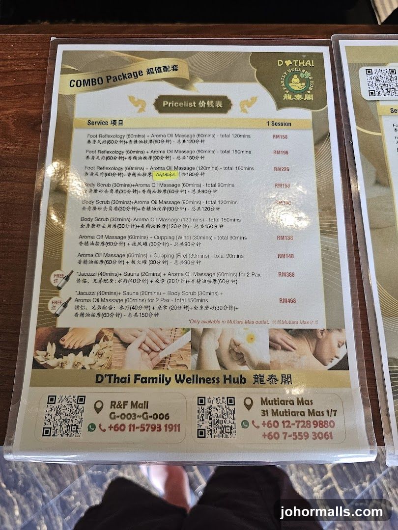 D'Thai Family Wellness Hub Combo Package Pricelist