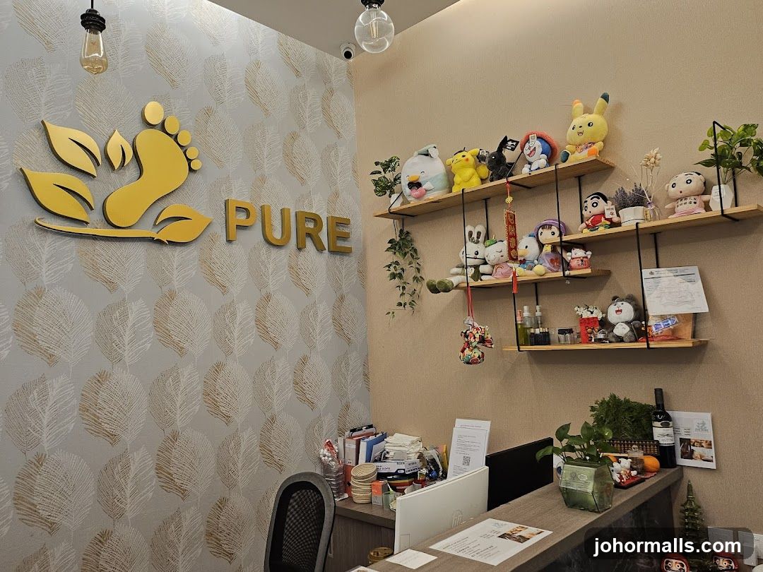 Reception Area with Logo and Shelving