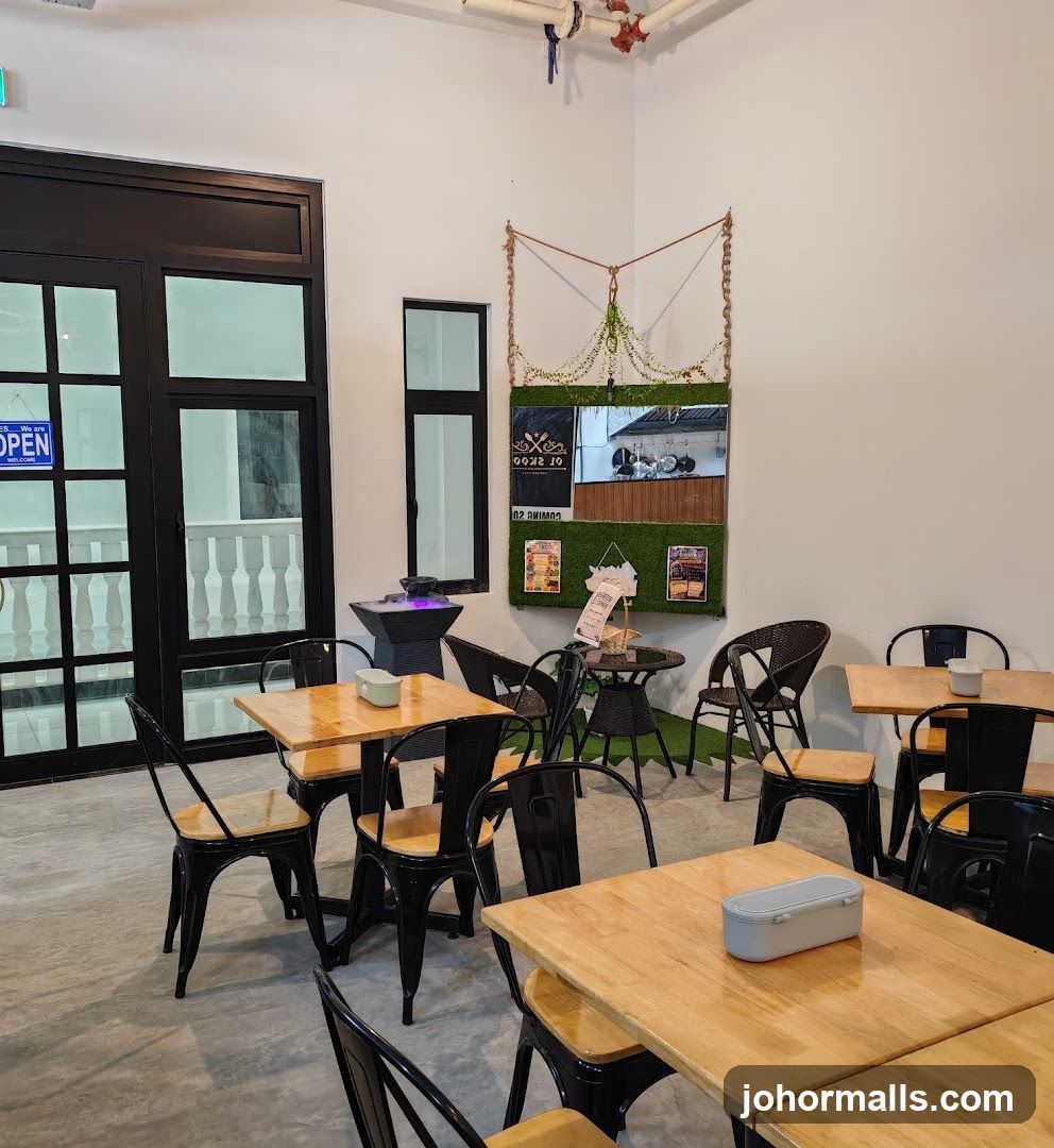 Cafe Interior with Tables and Chairs