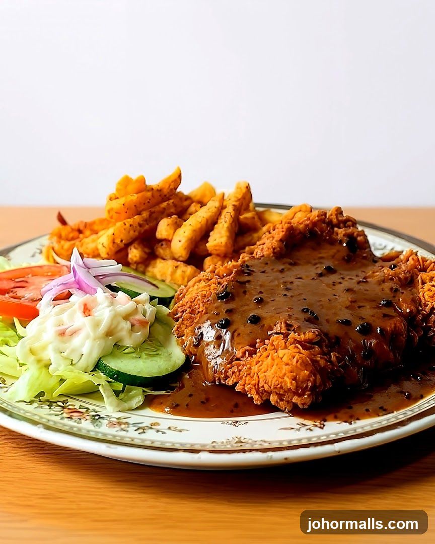 Chicken Chop with Fries and Salad