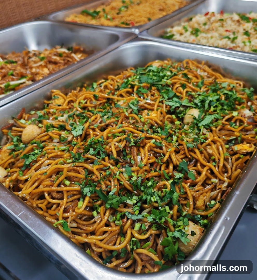 Noodles in a Buffet Pan