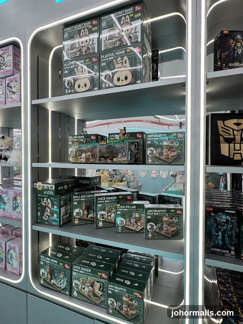 Display of collectible toy boxes