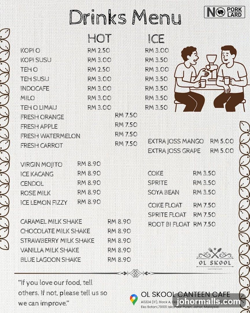 Drinks Menu