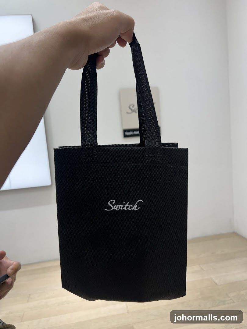 Black Tote Bag with "Switch" Logo