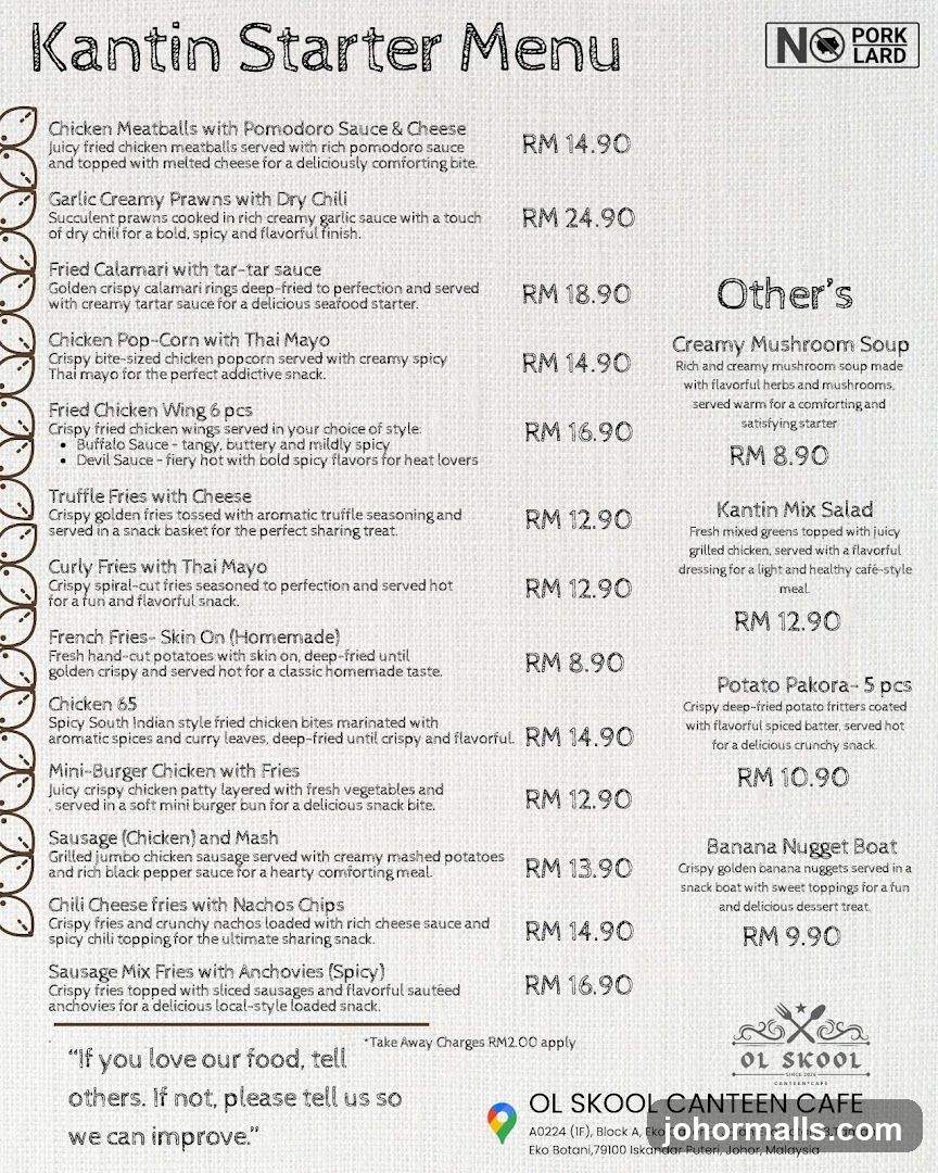 Kantin Starter Menu
