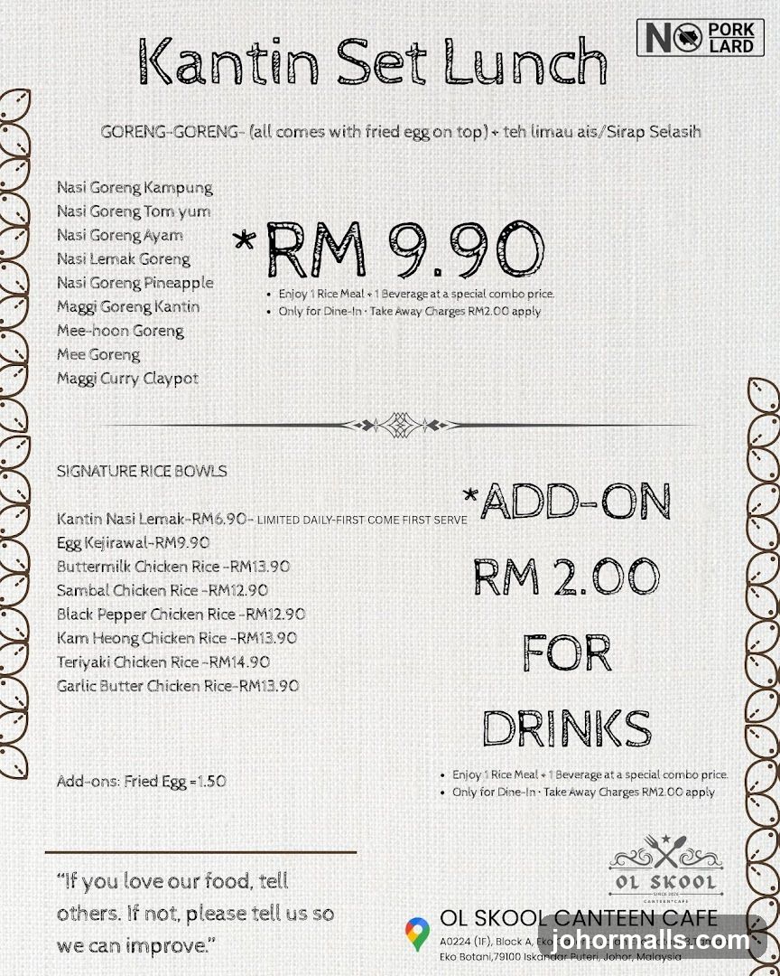 Kantin Set Lunch
