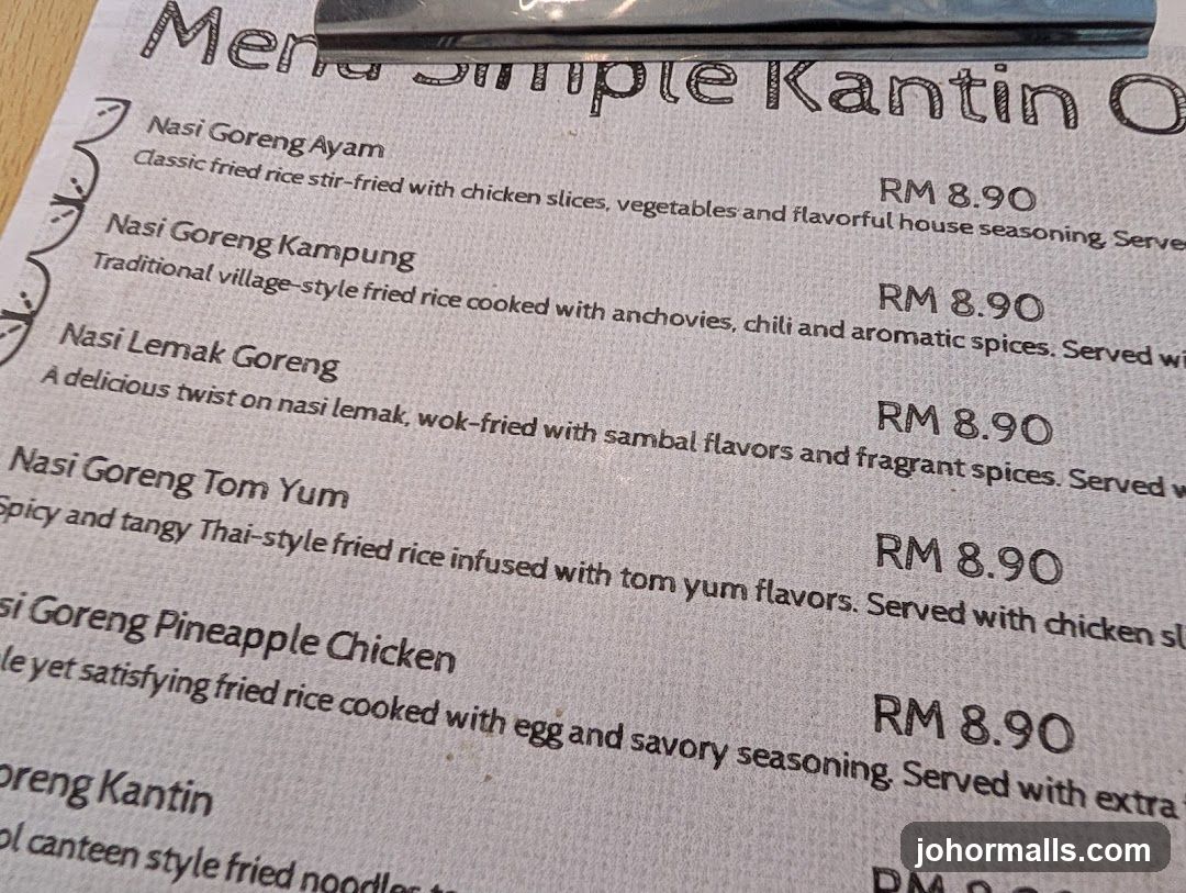 Menu Simple Kantin O