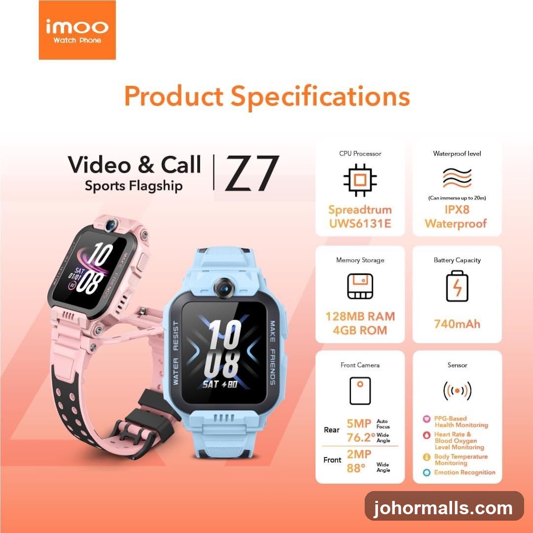 Product Specifications for Imoo Z7 Watch Phone