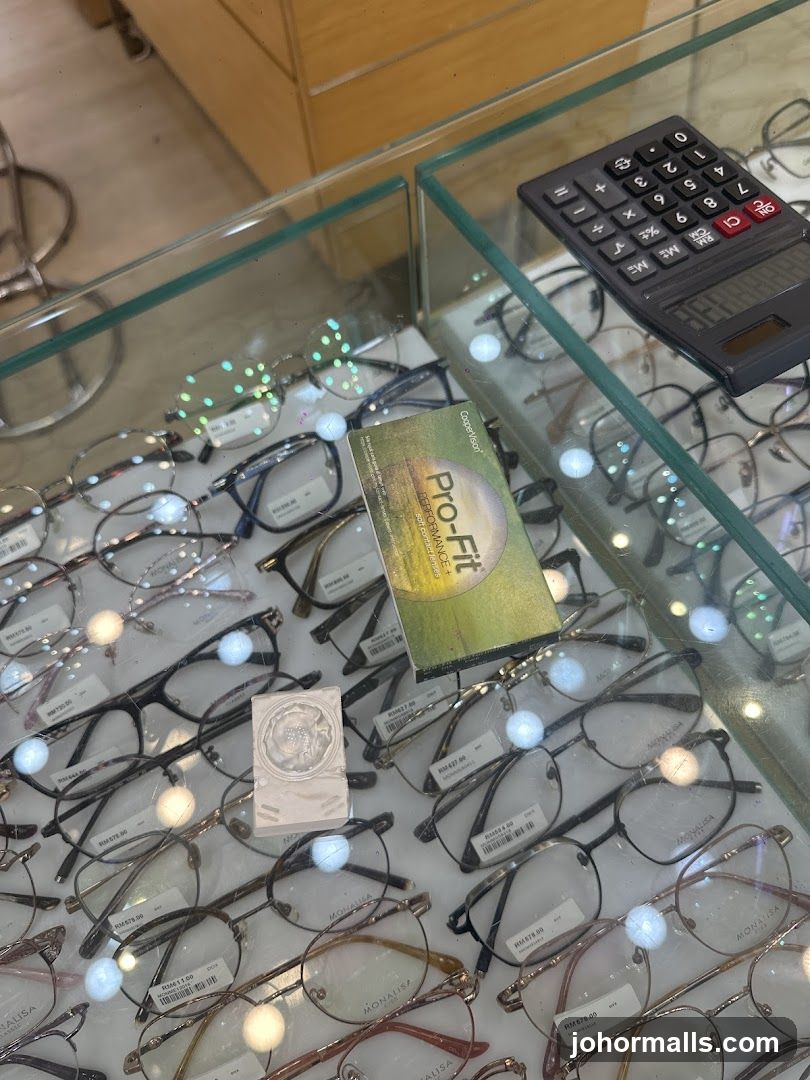 Eyeglasses and Contact Lenses Display