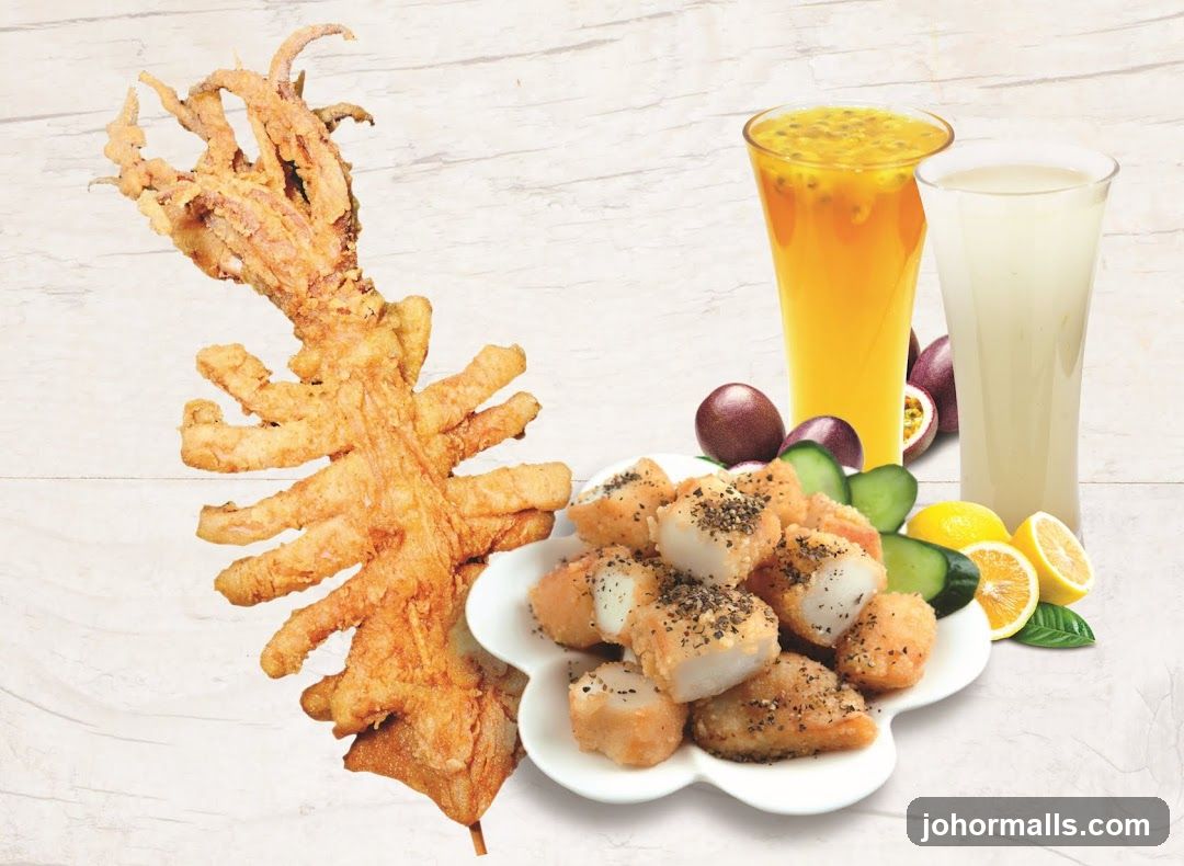 Fried Squid and Bites with Drinks