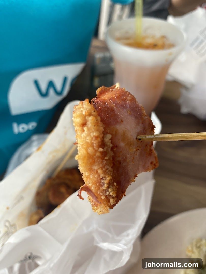 Fried Food on a Stick with Drink
