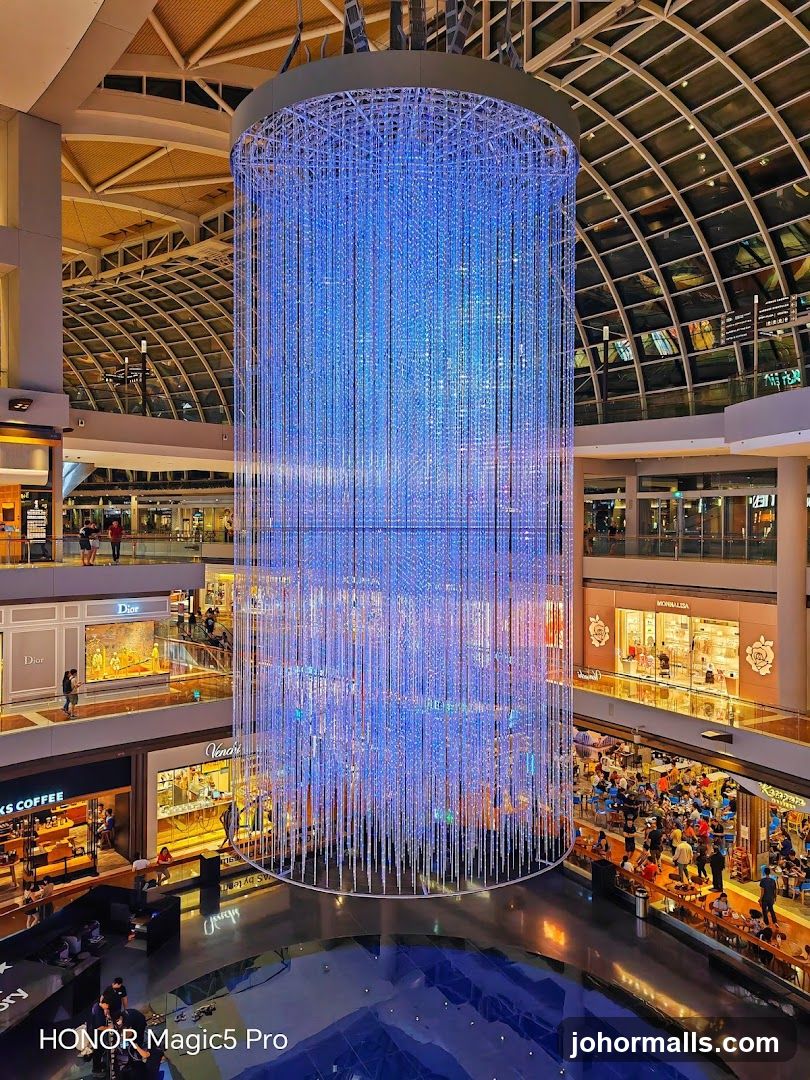 Indoor Shopping Mall Atrium with Chandelier