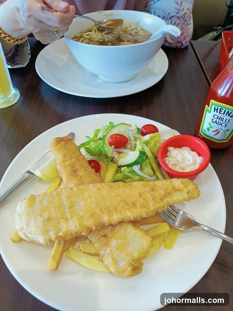 Fish and Chips with Salad