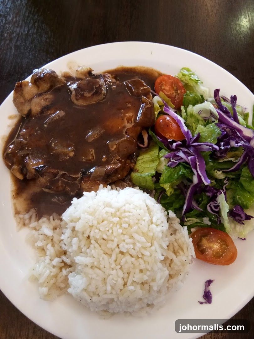 Pork Chop with Rice and Salad
