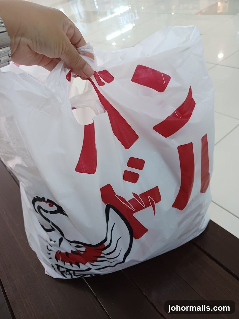 Shopping Bag with Japanese Characters and Tiger Design