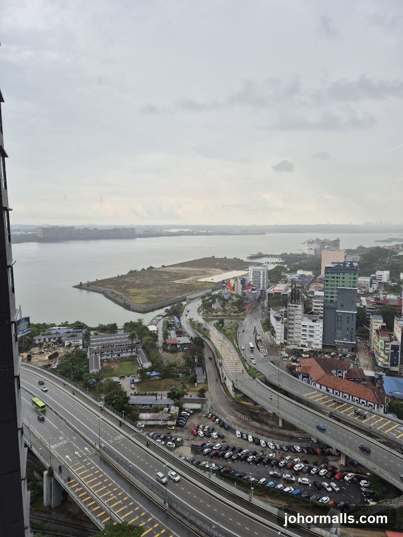 Cityscape with Highway and Waterway
