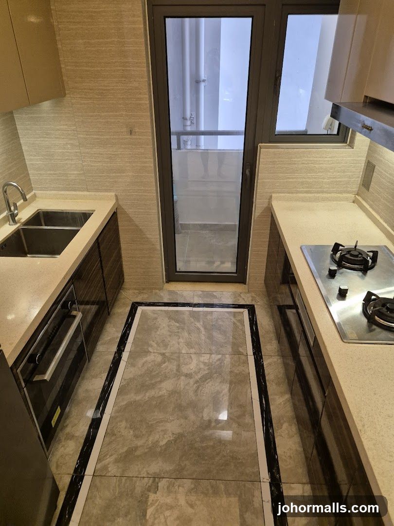 Modern Kitchen with Balcony Access