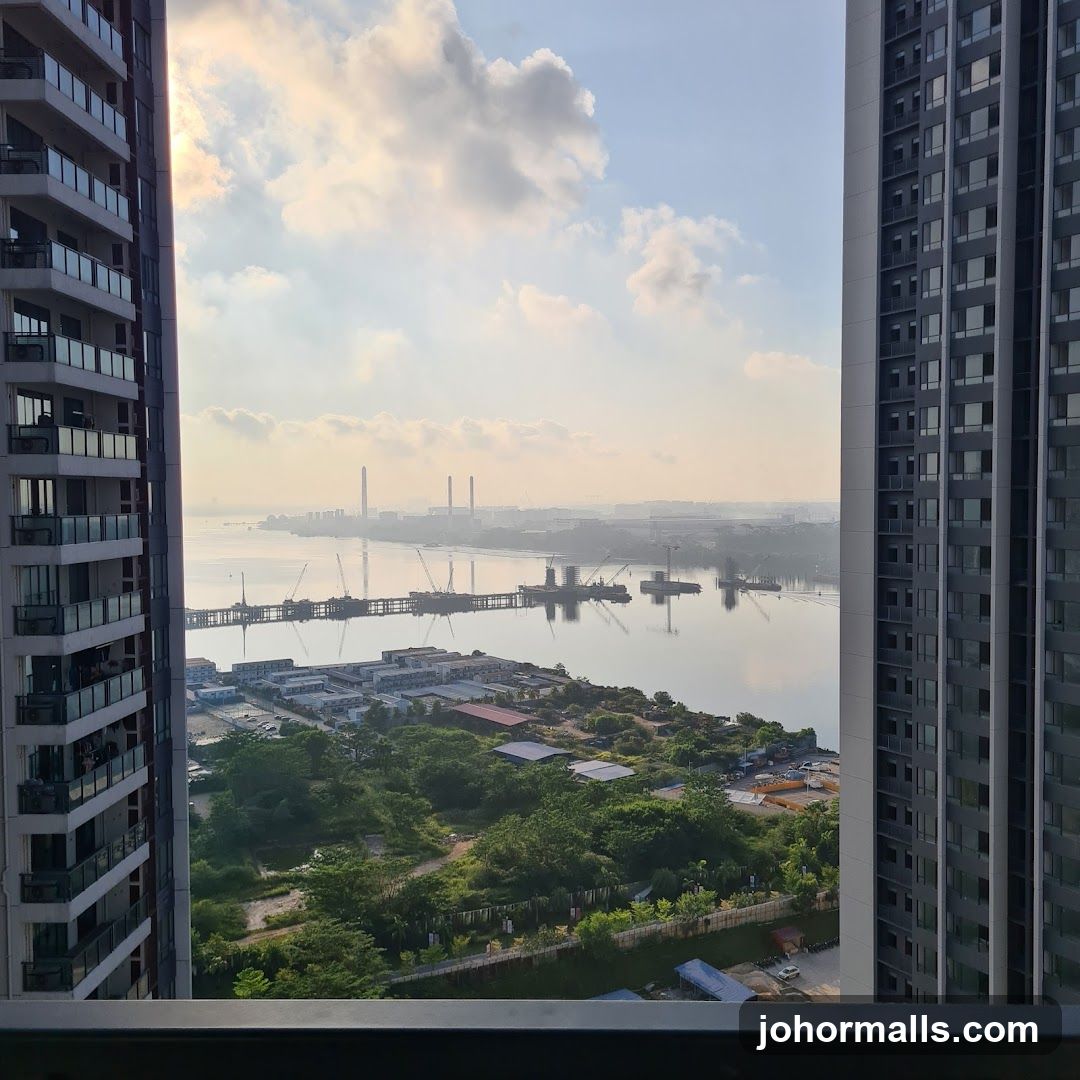 Cityscape with River and Construction