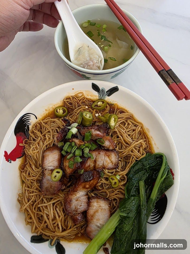 Noodle Dish with Char Siu and Wonton