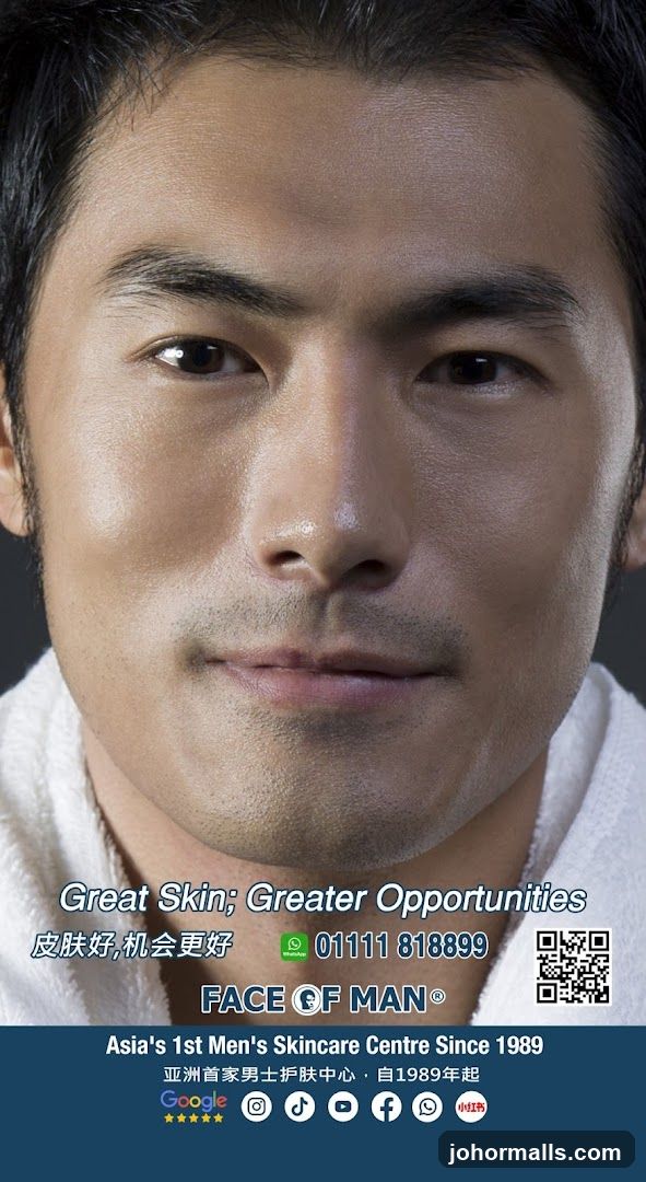 Face of Man Skincare Advertisement
