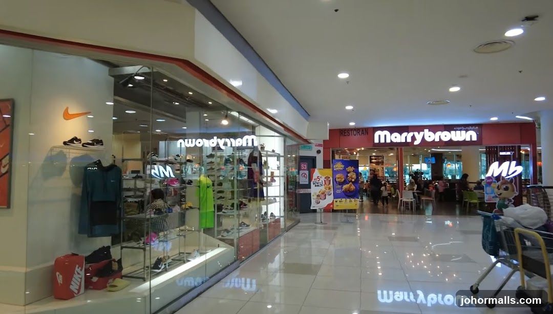 Mall Interior with Stores and Restaurant