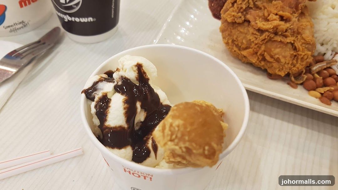 Ice Cream and Fried Chicken Meal