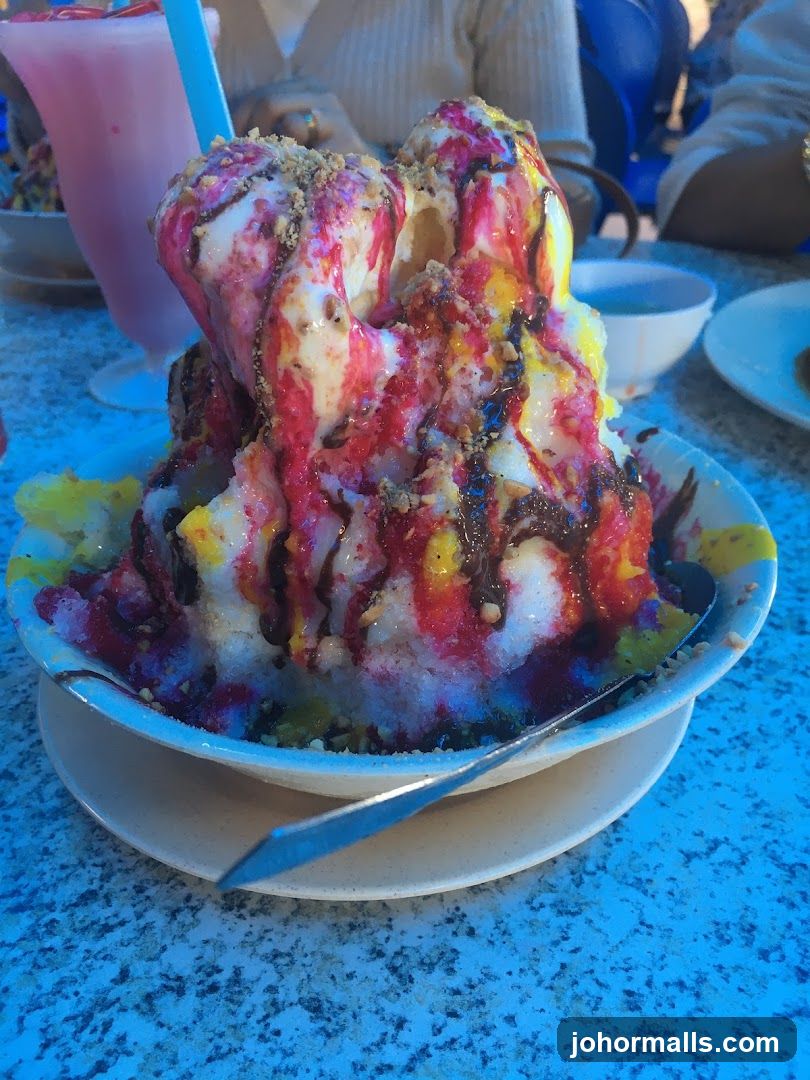 Dessert with Ice Cream and Syrups