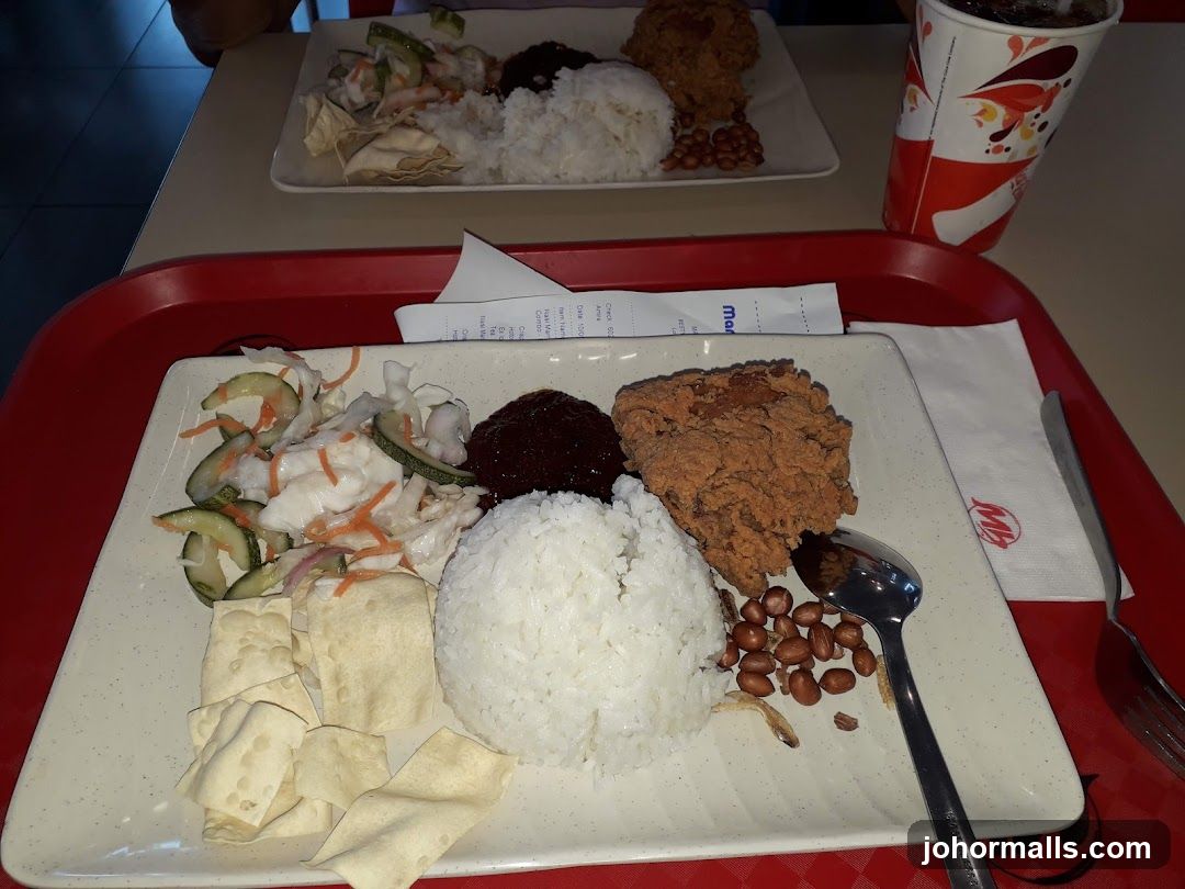 Nasi Lemak with Fried Chicken