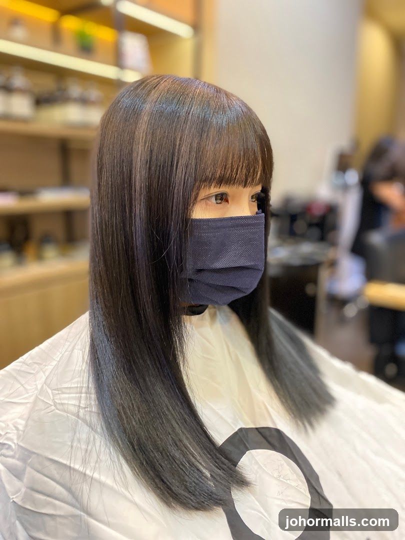 Woman with new haircut