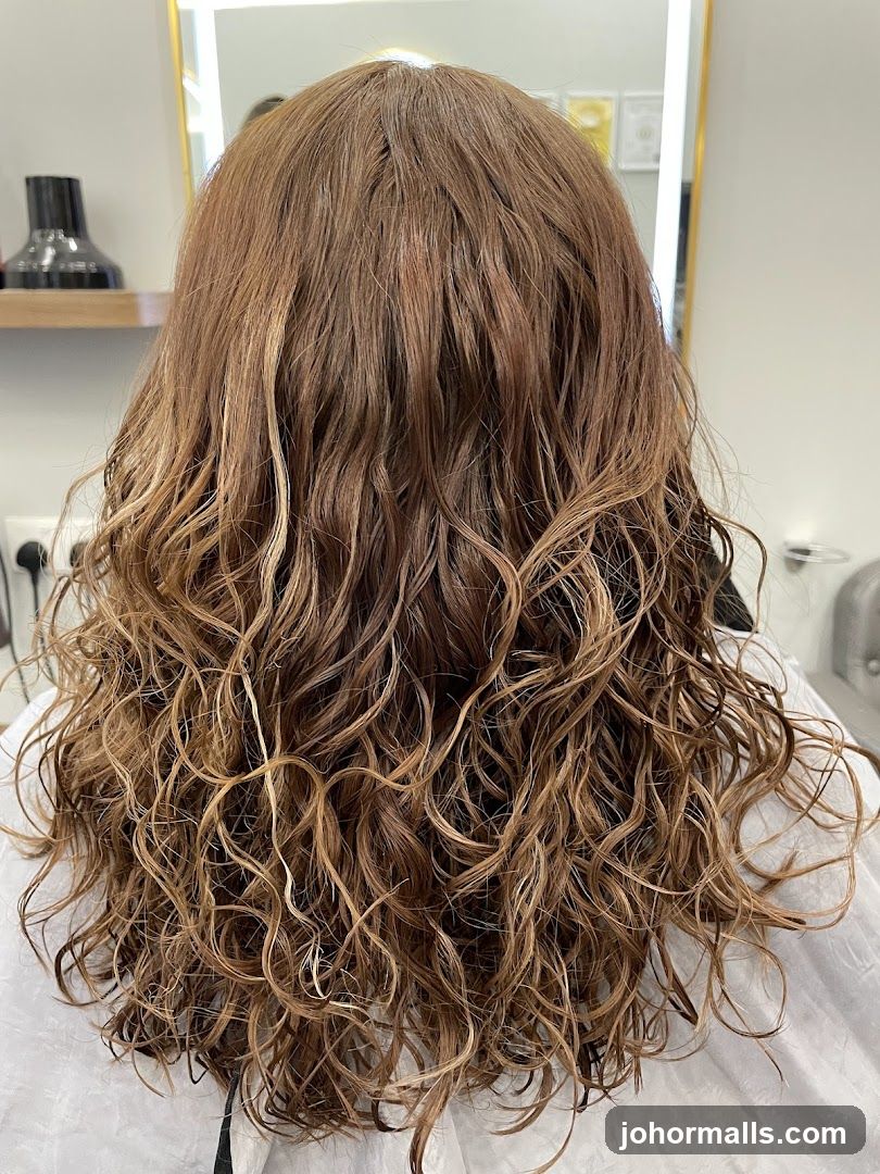 Woman's Curly Hair After Treatment
