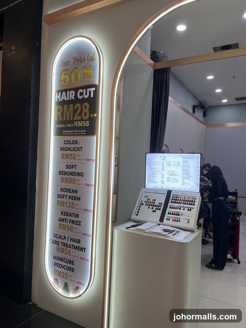 Salon Price List and Color Swatches
