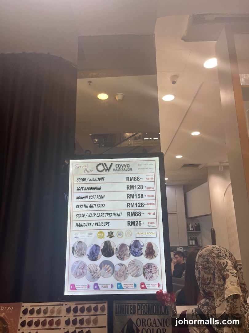 Covvo Hair Salon Menu