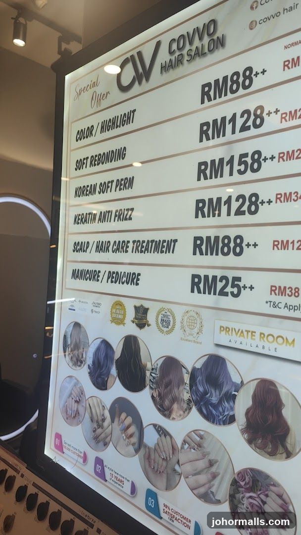 Covvo Hair Salon Menu