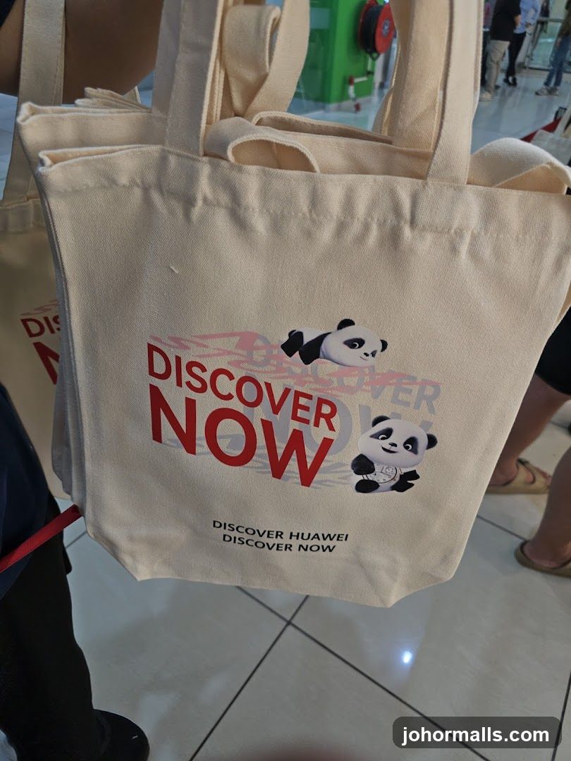 Tote Bag with Panda and Huawei Logo