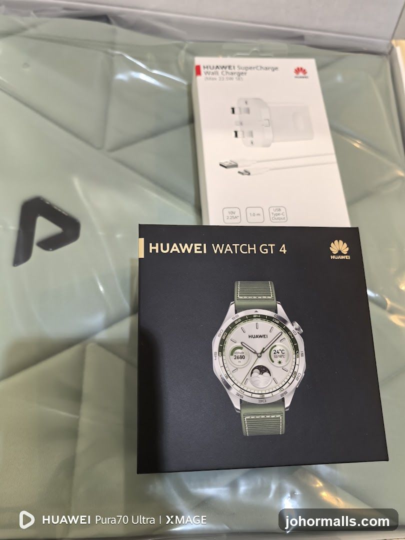 Huawei Watch GT 4 and SuperCharge Wall Charger