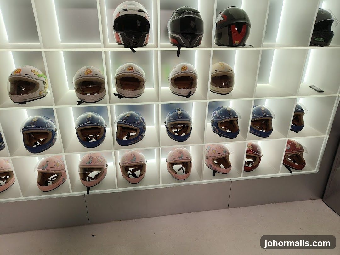 Helmets on Display