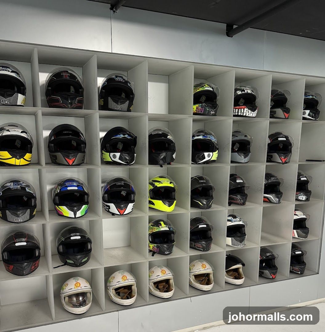 Motorcycle Helmets Display