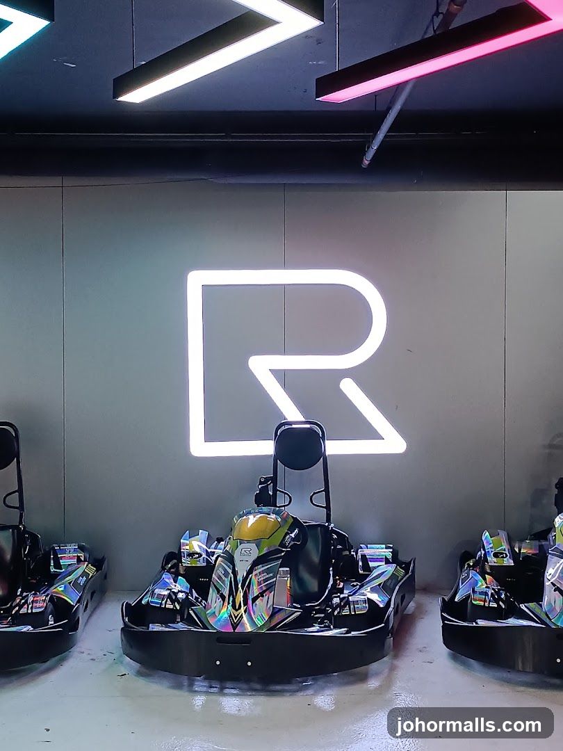 Go-Karts with Neon Logo