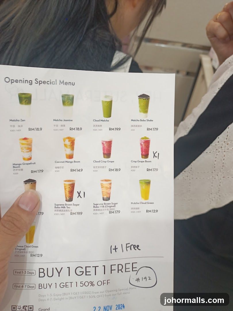 Opening Special Menu