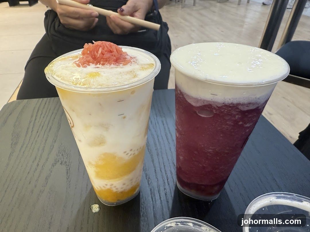 Two drinks on a table