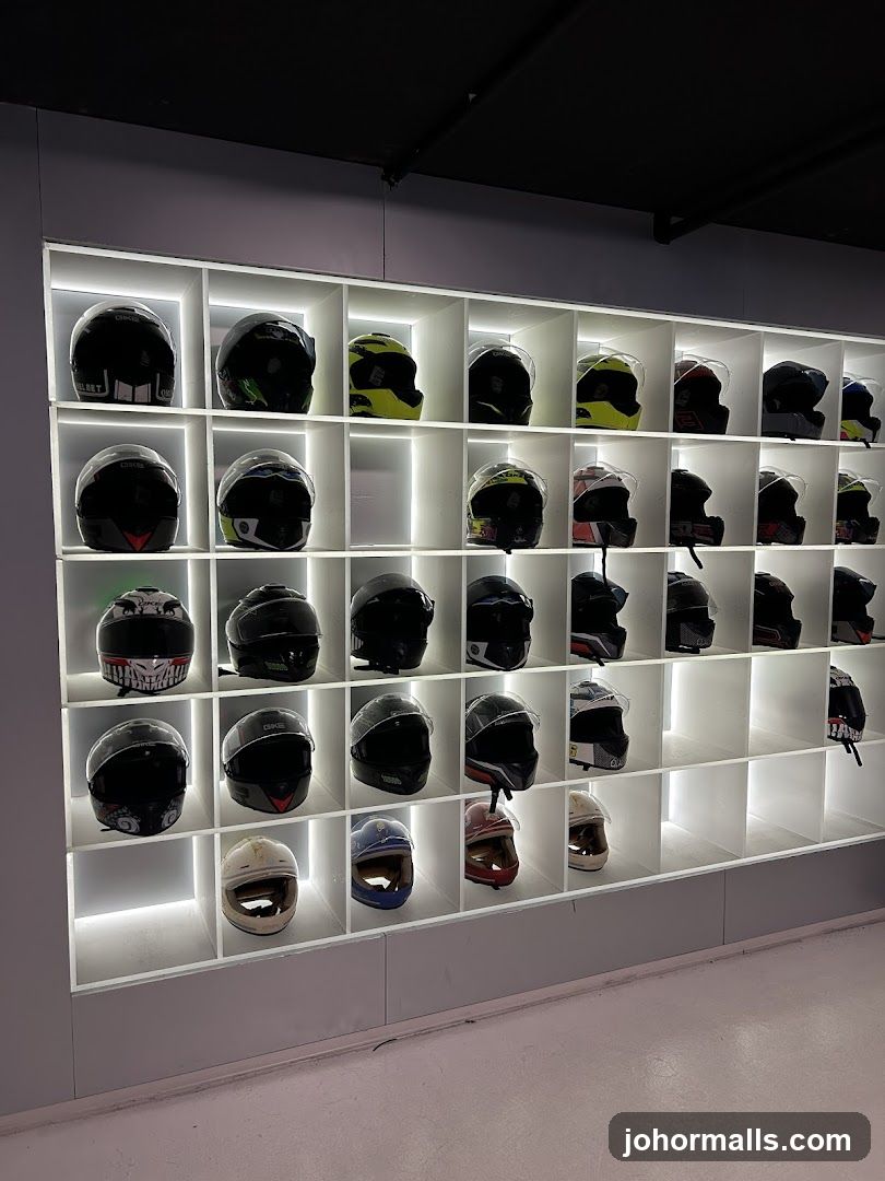 Motorcycle Helmets Display