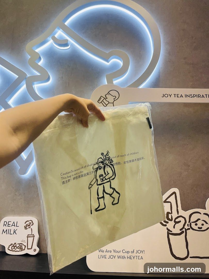 Bag with cartoon hiker
