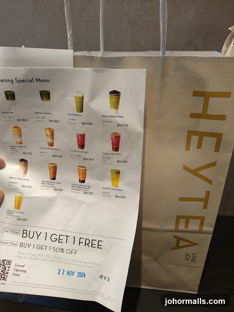 HEYTEA Menu and Bag