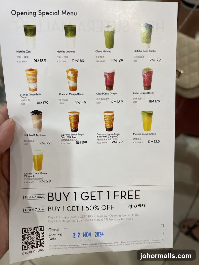 Opening Special Menu