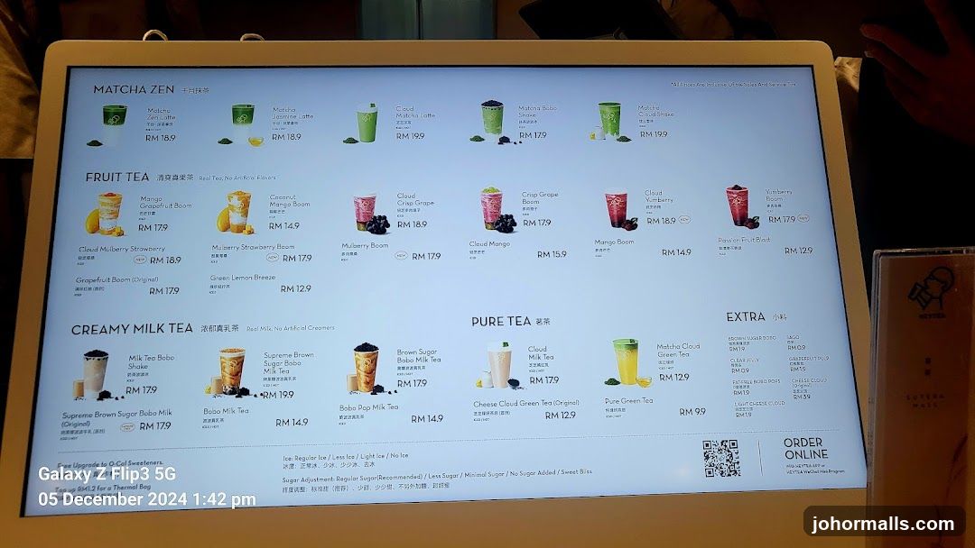 Matcha Zen Menu