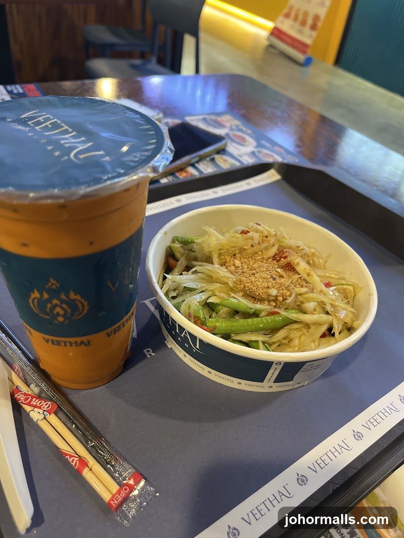 Thai Iced Tea and Papaya Salad